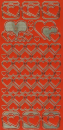 Sticker Herzen - rot/gold <br> 1 Bogen 10x23 cm