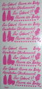 Sticker Zur Geburt - hellrosa/klar <br> 1 Bogen 10x23 cm