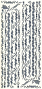 Sticker Bordüren - silber - 1 Bogen 10x23 cm