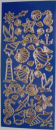 Sticker Maritime Motive - blau/gold <br> 1 Bogen 10x23cm
