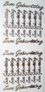 Sticker Zum Geburtstag - gold <br> 1 Bogen 10x23 cm