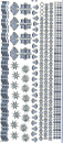 Sticker Bordüren, Ecken & Motive Weihnachten - silber <br> 1 Bogen 23x10 cm