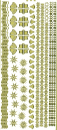 Sticker Bordüren, Ecken & Motive Weihnachten - gold <br> 1 Bogen 23x10 cm