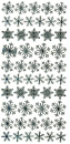 Sticker Schneekristalle - hologramm silber <br> 1 Bogen 23x10 cm