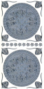 Sticker Ornament - silber <br> 1 Bogen 10x23 cm