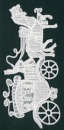 Stickerei Hochzeitskutsche 5x10cm - weiß1 Stück, aufbügelbar