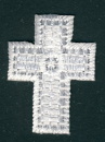 Stickerei Kreuz 3,5x2,5cm - weiß1 Stück, aufbügelbar