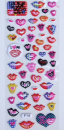 3-D Sticker Kiss <br> 1 Bogen 7x16,7 cm