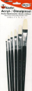 Künstler Acryl-/Ölmalpinsel - flach; 6er Set