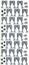 Spiegelsticker Sektkelche, Ringe, Sterne - silber  <br> 1 Bogen 10x24 cm