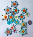 Paper Flowers blau - ca. 15 Stück