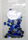 Acryl-Strasssteine Rechteck 6x8 mm, blau - ca. 60 Stück