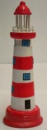 Deko Leuchtturm <br> rot-weiß - 12 cm