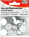 Acryl-Diamanten rund Ø 18 mm, kristall - ca. 25 Stück
