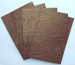 10 Metallic-Perlmutt-Doppelkarten A6 mit Prägemotiv *Floral Fantasy* - bronze/bordeaux