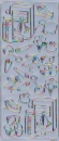 Sticker Baby 1677 - multicolor/silber <br> 1 Bogen 23x10 cm