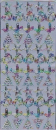 Sticker Stern, Glocke, Kerze, Weihnachtsbaum - silber/multicolor