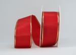 Uniband rot mit Goldrand - 40 mm - 1 Meter